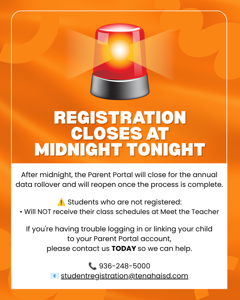 Registration closes at midnight tonight until data rollover is complete.