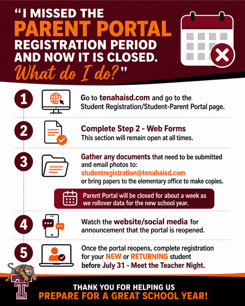 Instructions for parents/guardians who missed the registration window