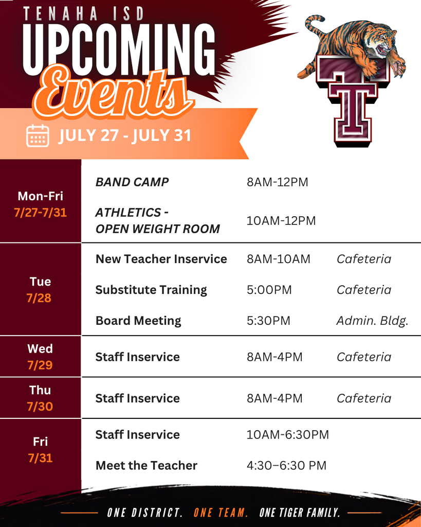 Upcoming Events: July 27-31