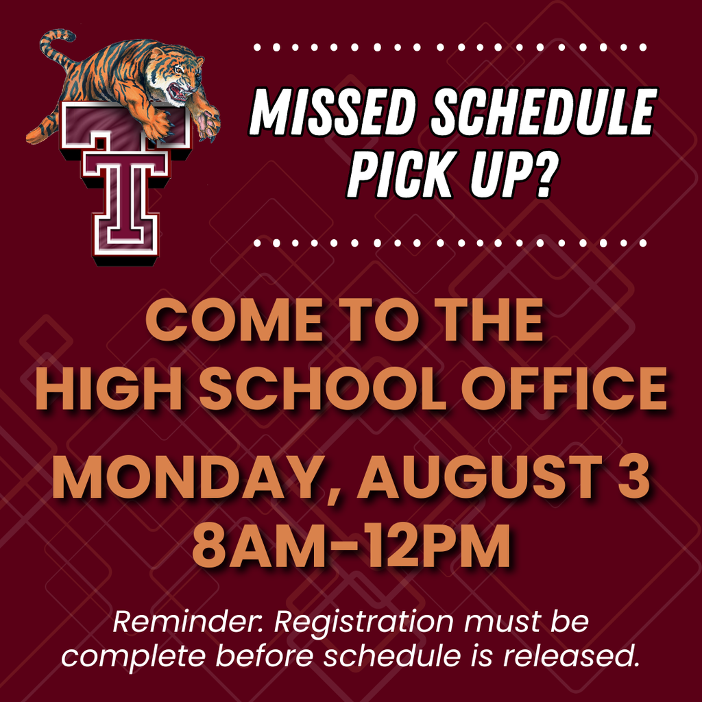 Missed Schedule Pick Up - Monday, August 4th from 8am-12pm
