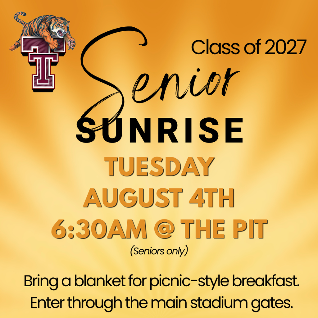 SENIOR SUNRISE - Tues, 8/4 @ 6:30am