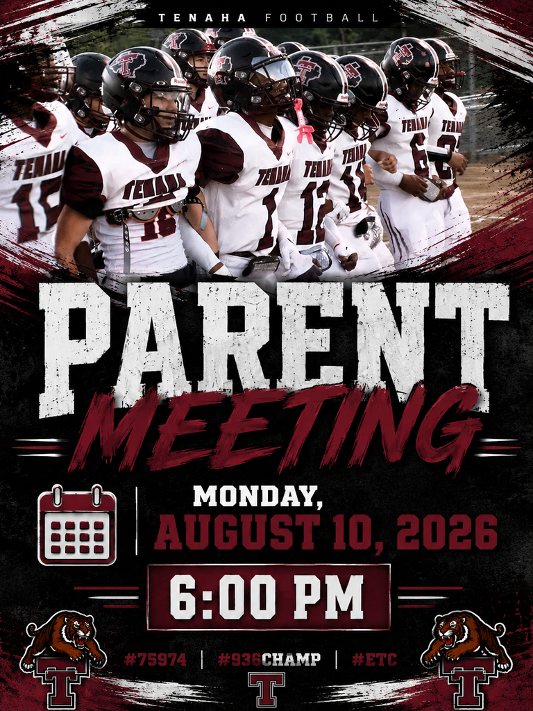 Tenaha Football - Parent Meeting, Mon 8/10 @ 6:00pm