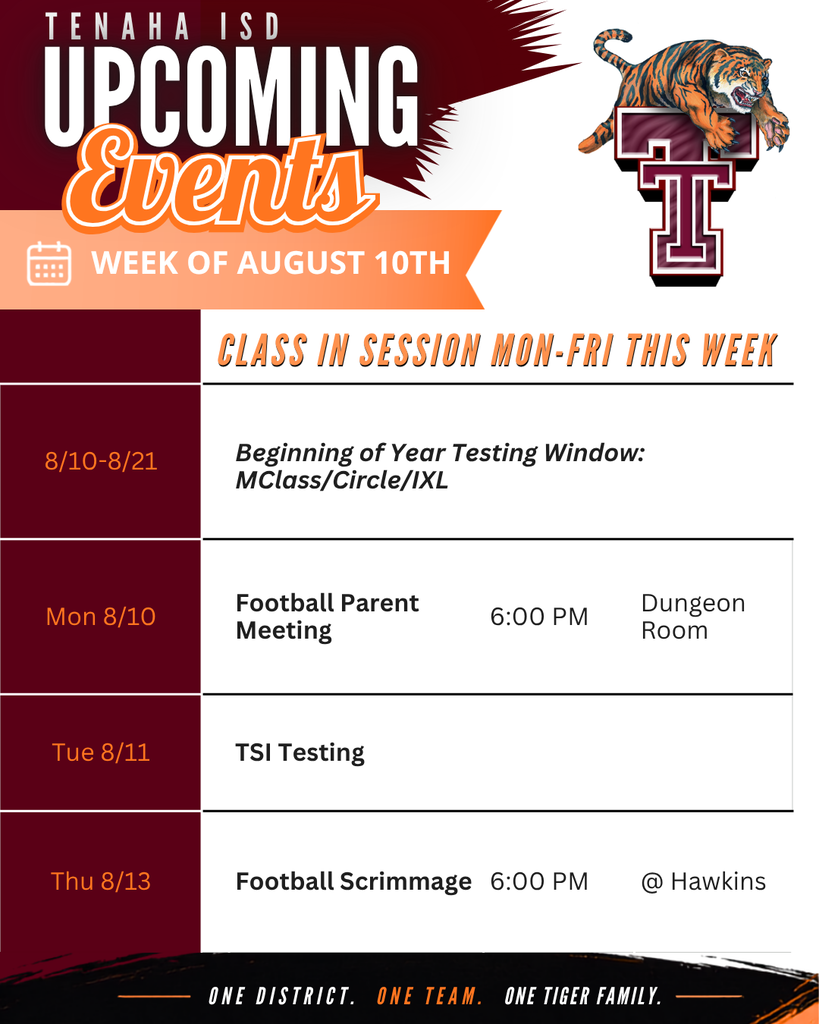Upcoming Events: Week of August 10
