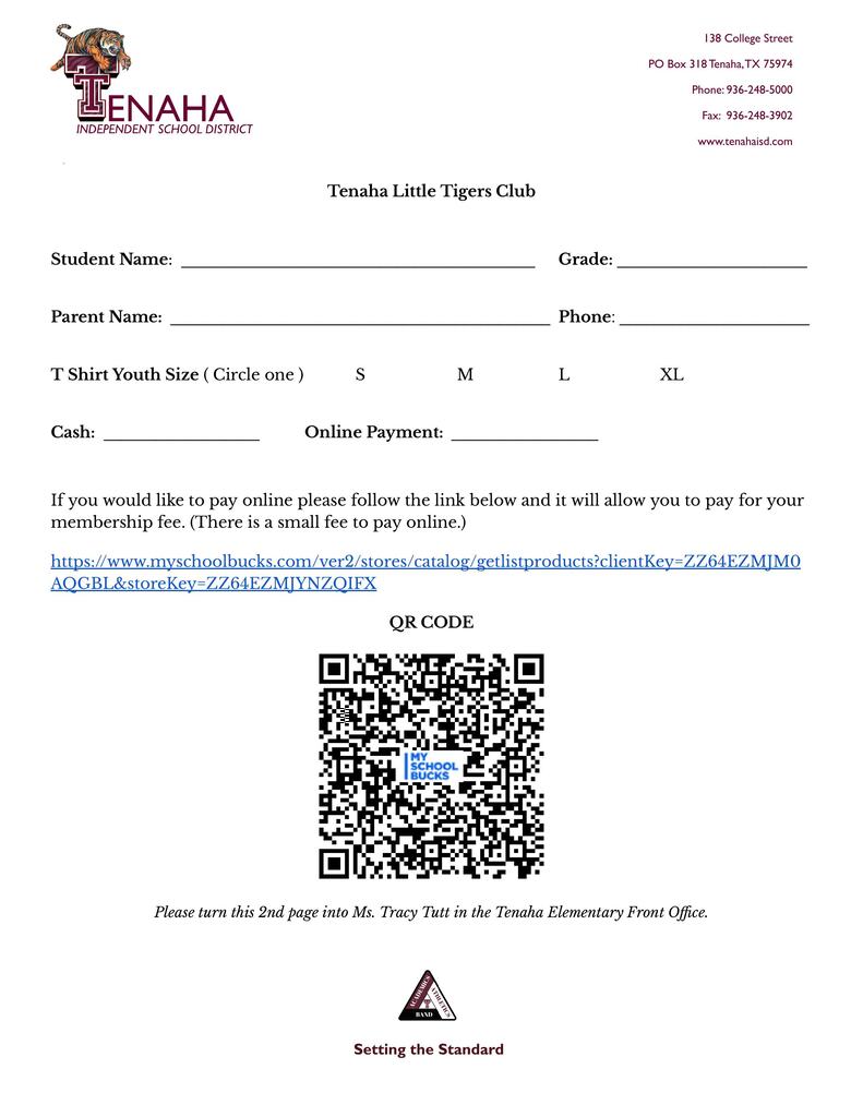 Little Tigers Club - Order Form