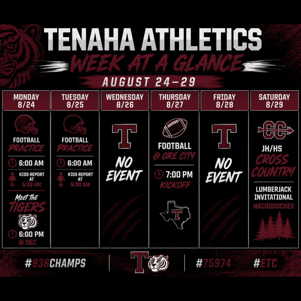 Athletics - Week at a Glance, Aug 24-29
