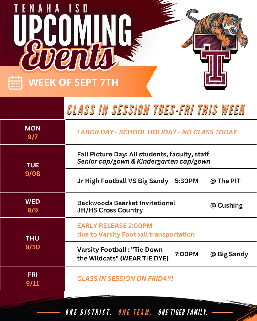UPCOMING EVENTS: Week of Sept 7