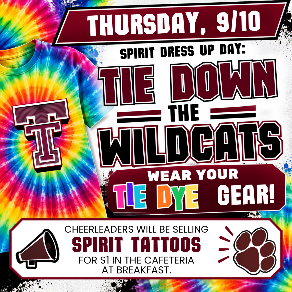 Tie Down  the Wildcats - Thurs, 9/10