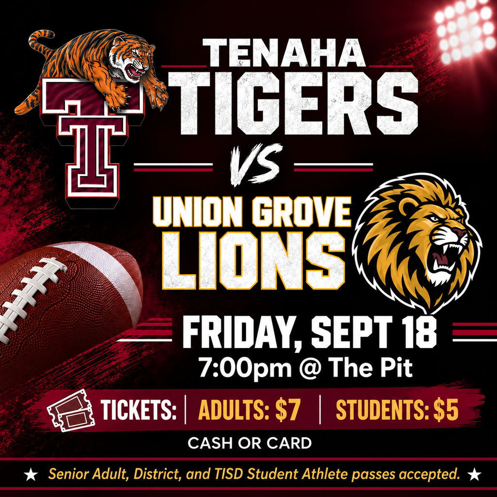Tenaha vs Union Grove @ THE PIT, 9/18 - 7PM