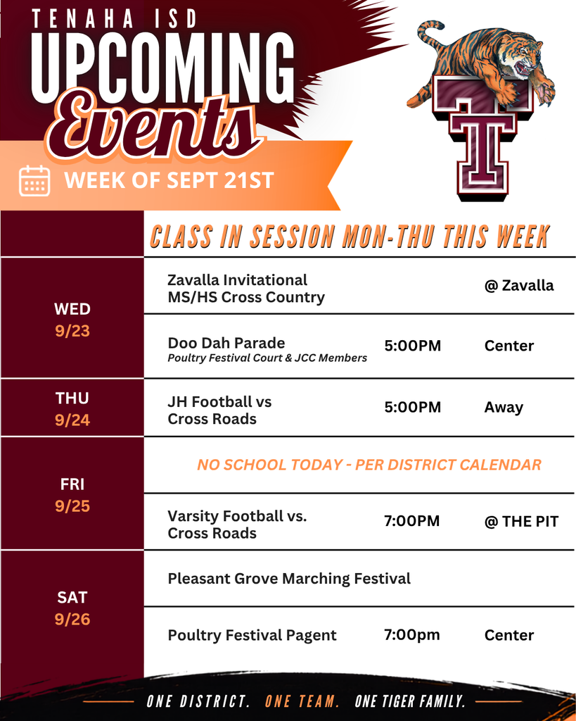 Upcoming Events: Week of Sept 21
