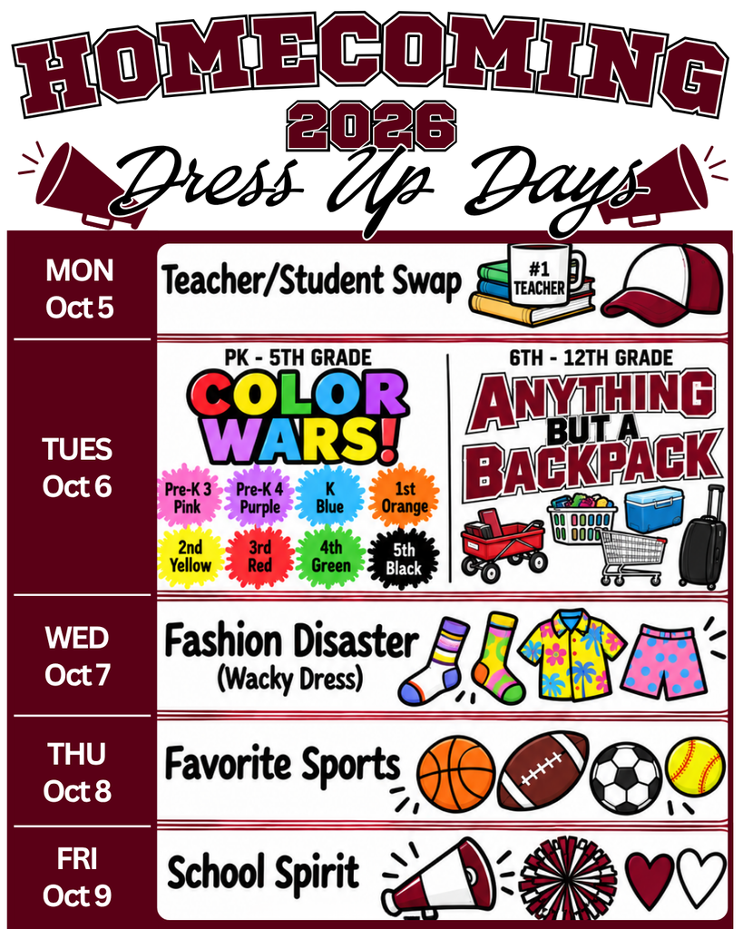 Homecoming Dress Up Days 2026