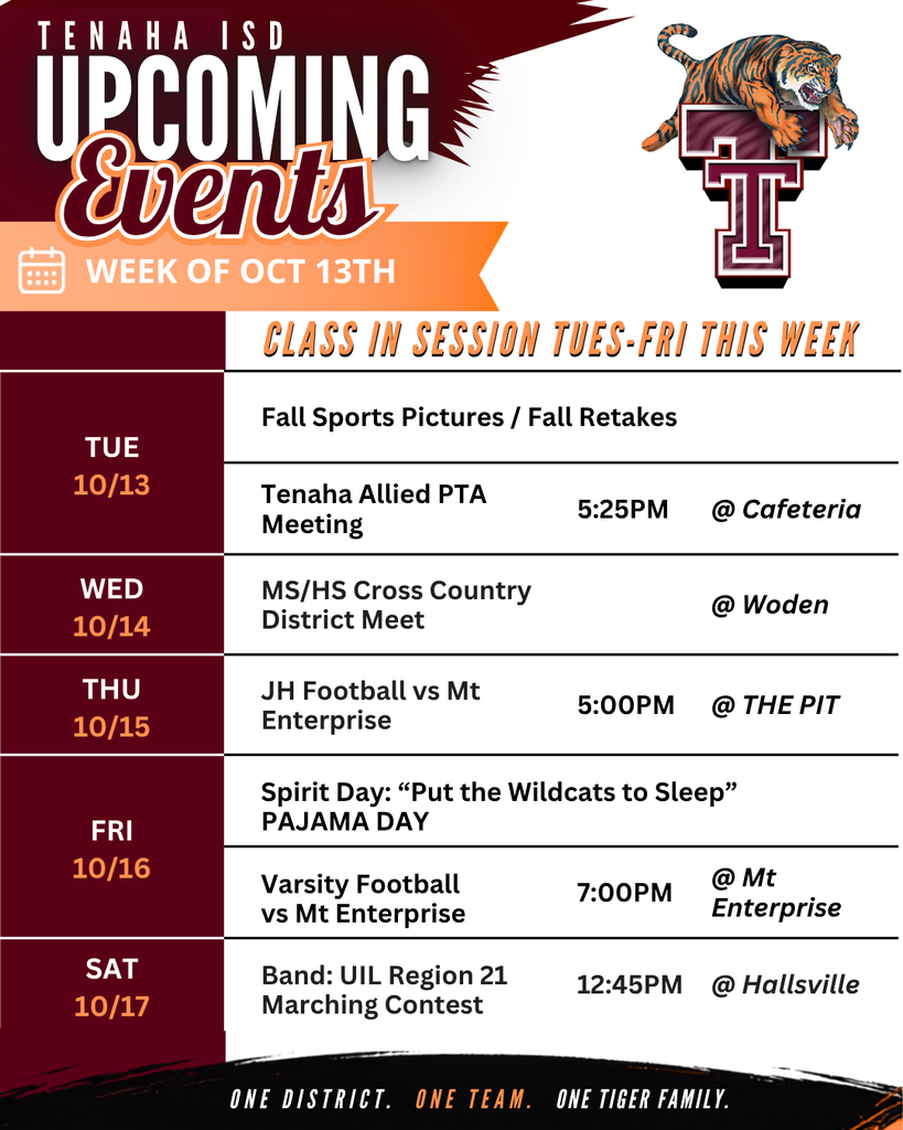 Upcoming Events: Week of Oct 13th (Tues)