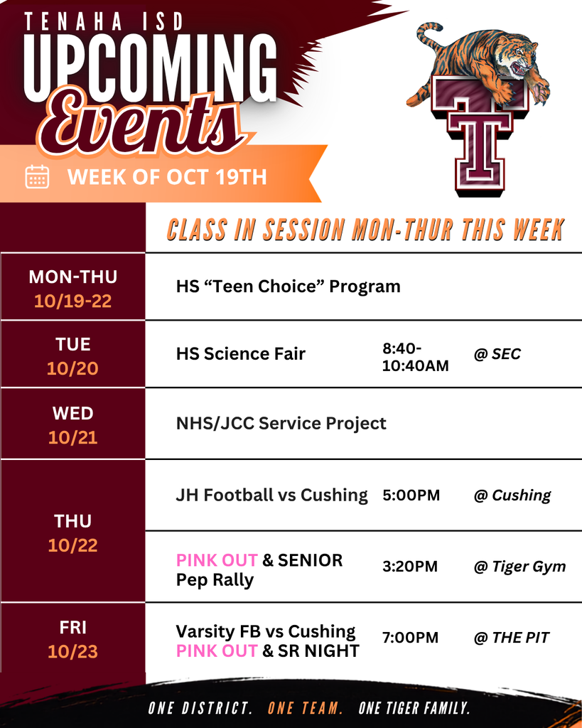 Upcoming Events: Week of Oct 19