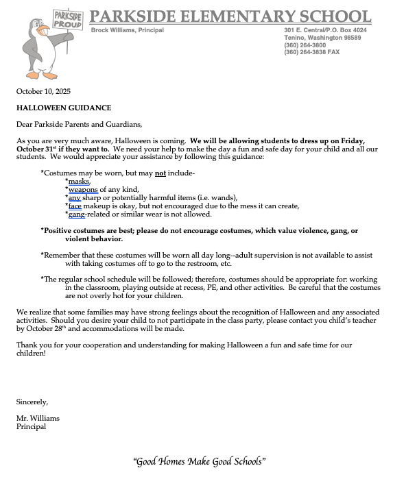 Halloween Guidance