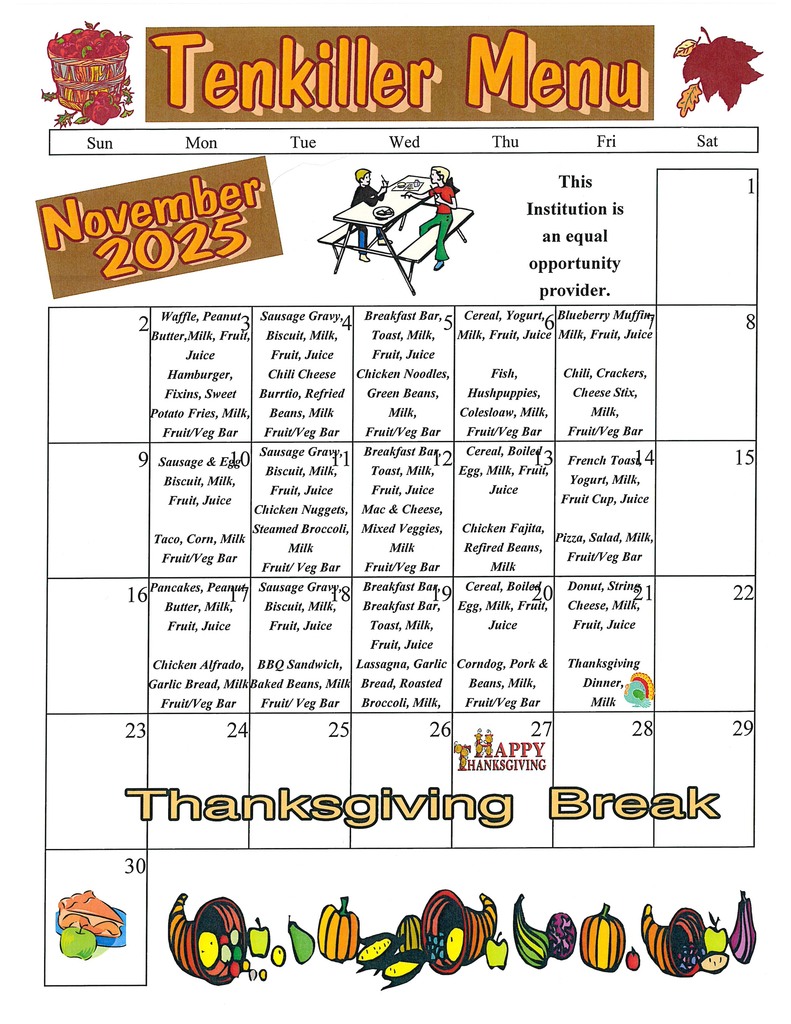 November 2025 Menu