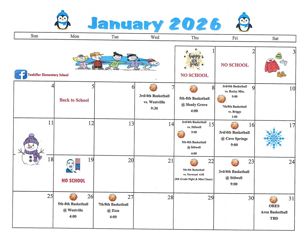 January Calendar/Menu