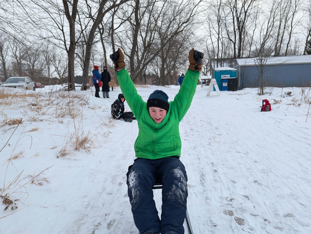 Terra Nova student uses a kick sled