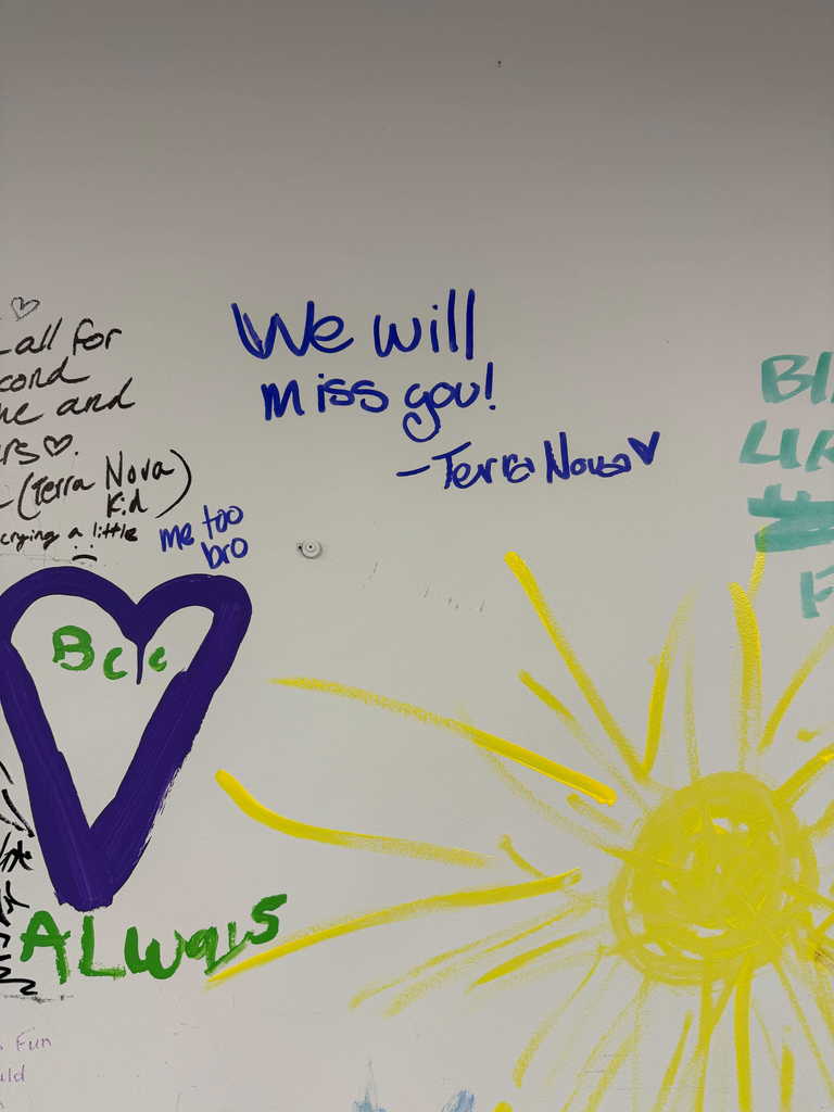 student writing