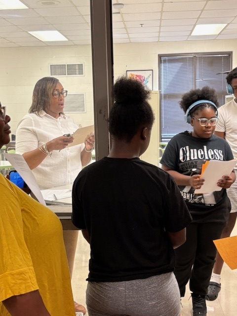 Students and parents at Open House