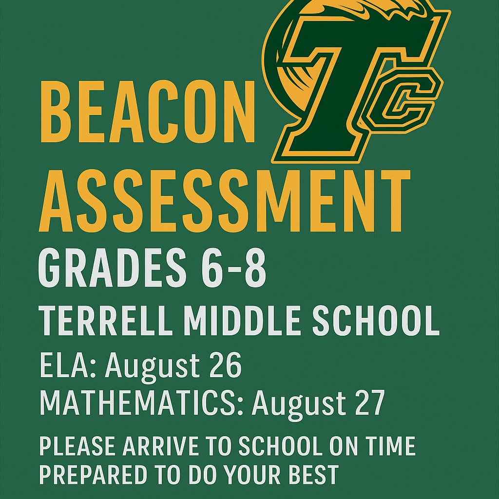 A flyer to announce DRC Beacon assessments for ELA and math.