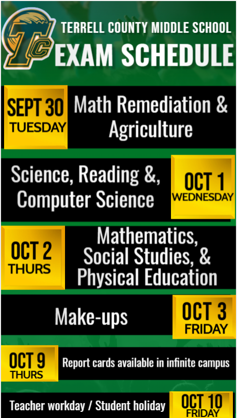 First Nine Weeks Exam Schedule - English