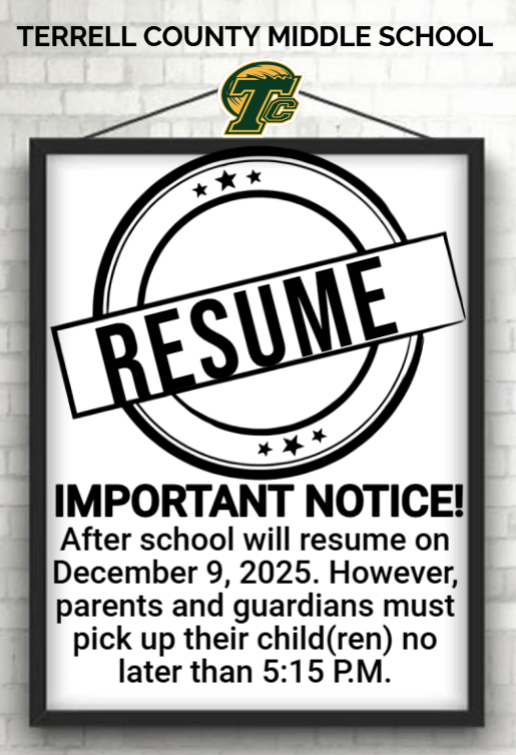 The after-school program resumes December 9.