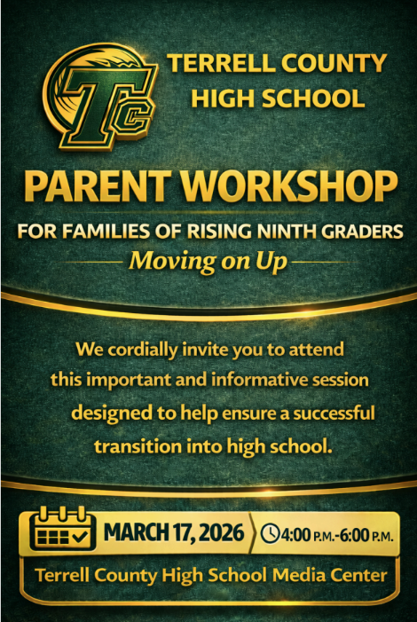 A flyer announcing a meeting for families of rising ninth graders