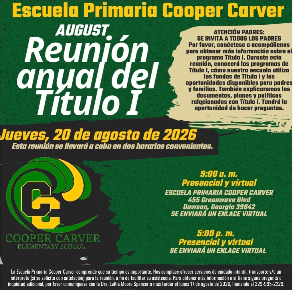 Reunión anual de Título I de agosto