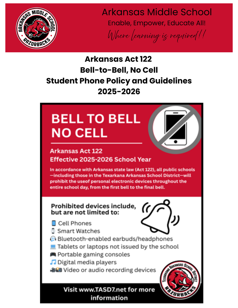 Page 1 of Arkansas Act 122 Parent Information