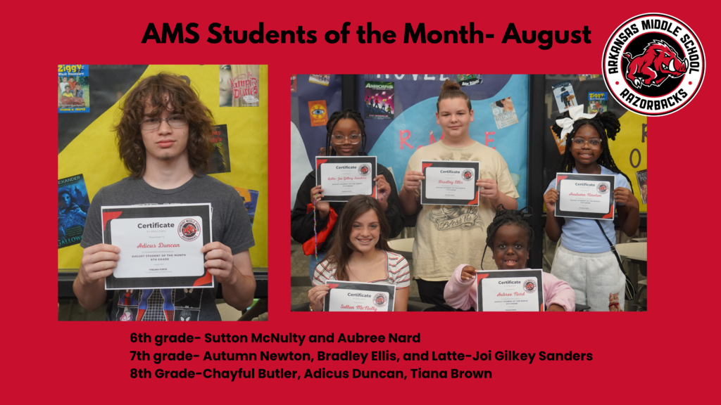 August Students of the Month