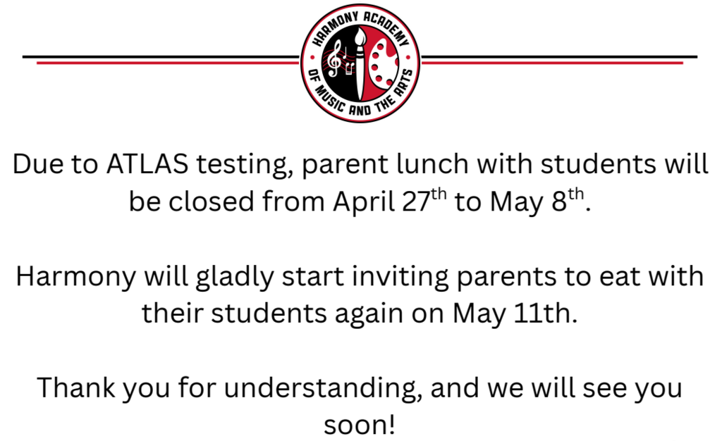 No parent lunches during ATLAS weeks