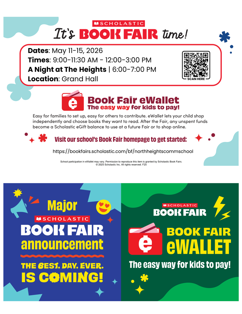 Book Fair Scholastic Book Fair dates, times, and eWallet information for students and families.