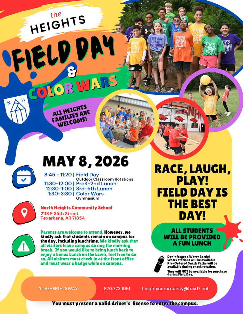 Field Day & Color Wars Students participating in outdoor games and color team activities during Field Day at North Heights.