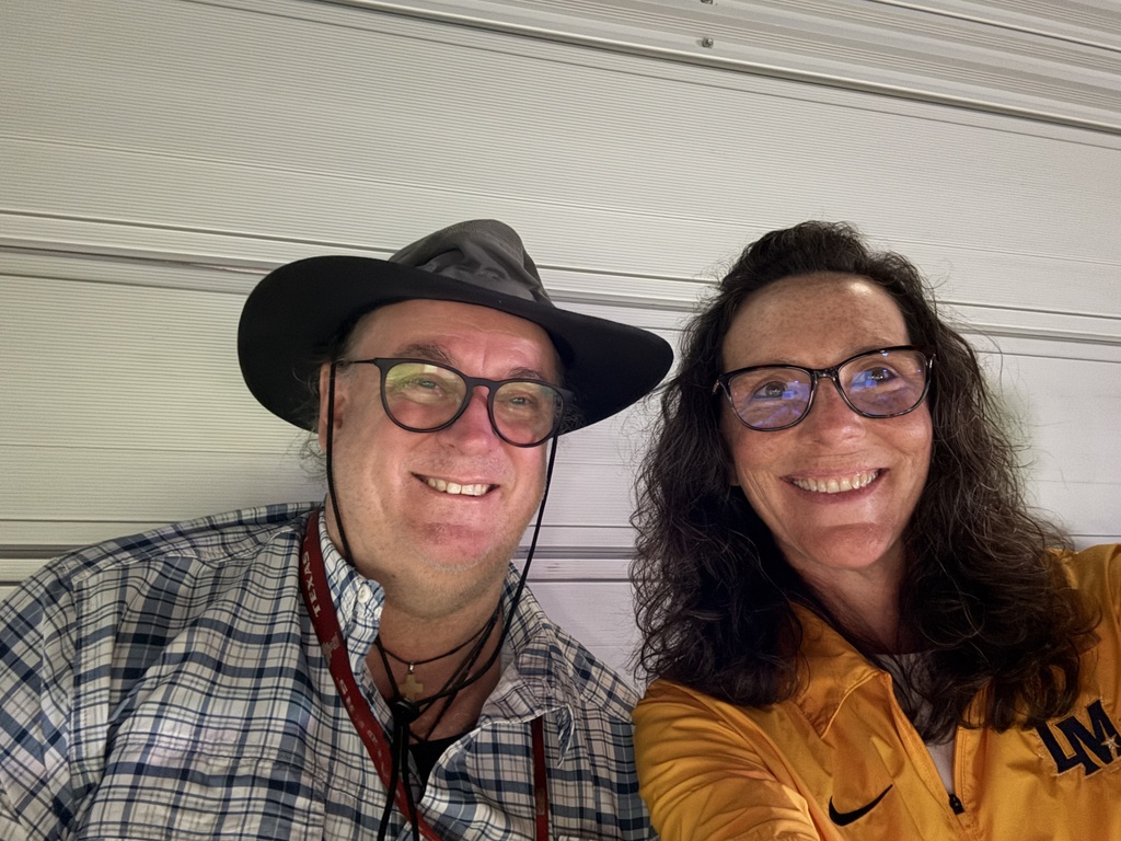 Superintendent pictured with a Super Fan