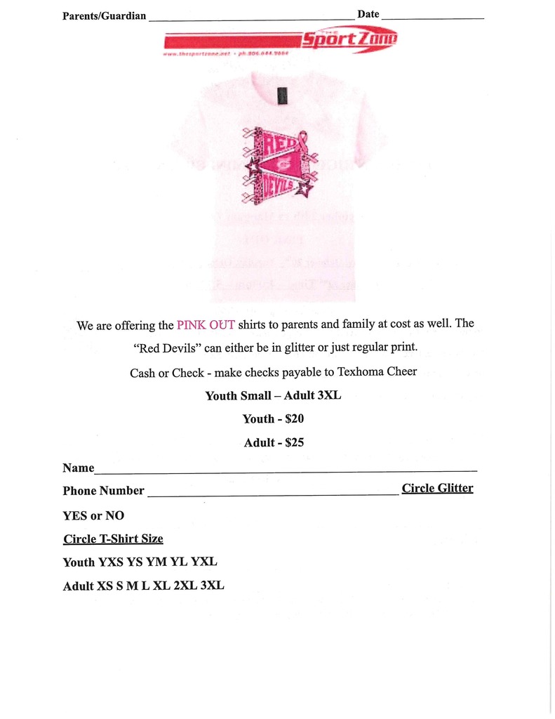shirt order form