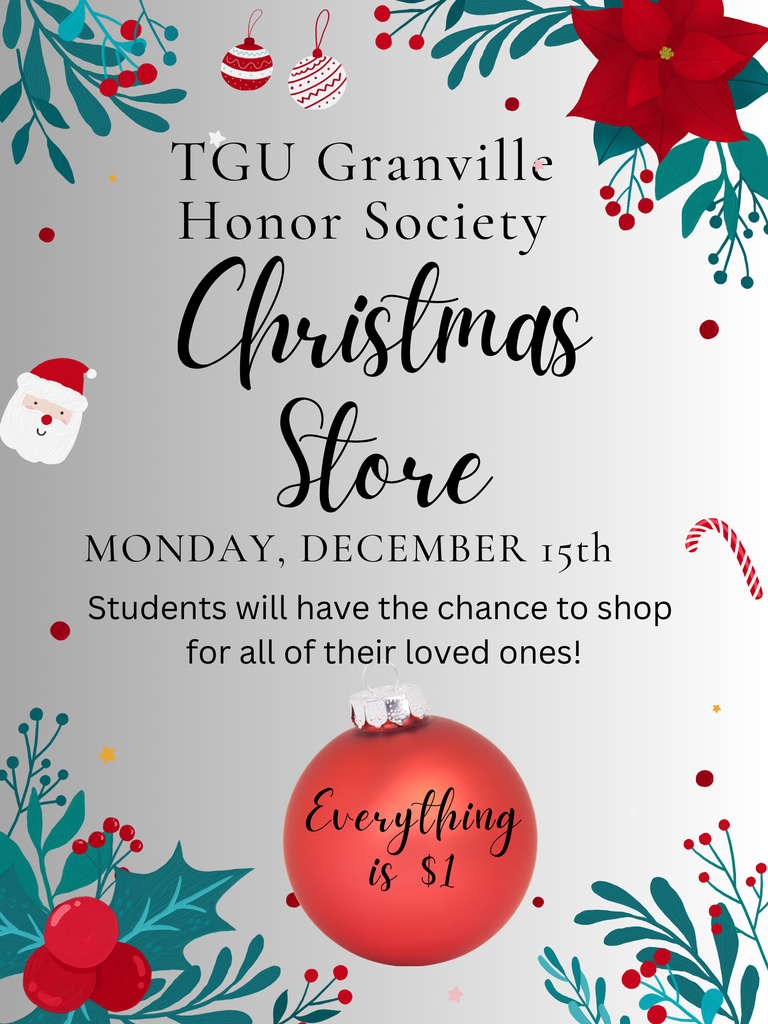 TGU Granville Honor Society Christmas Store