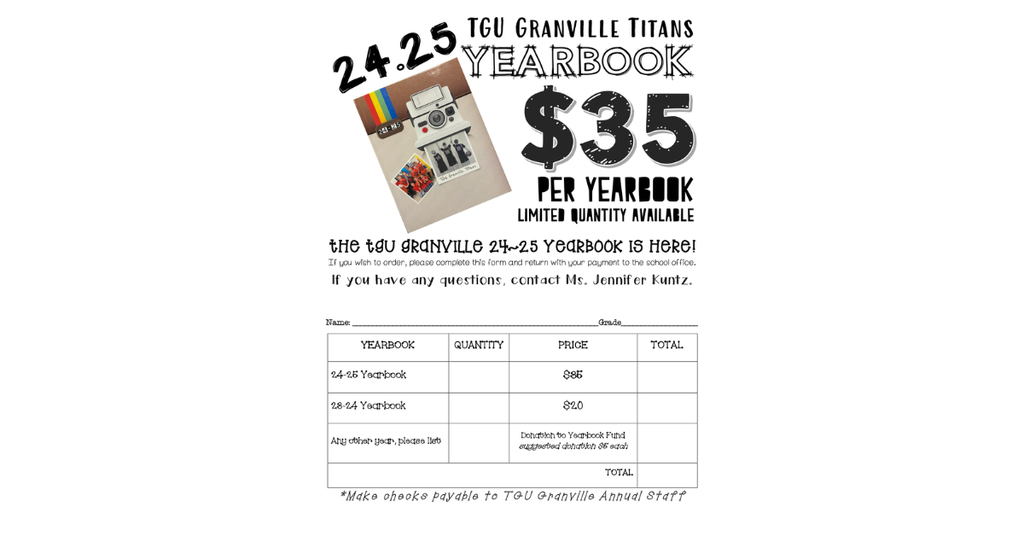 yearbook order form