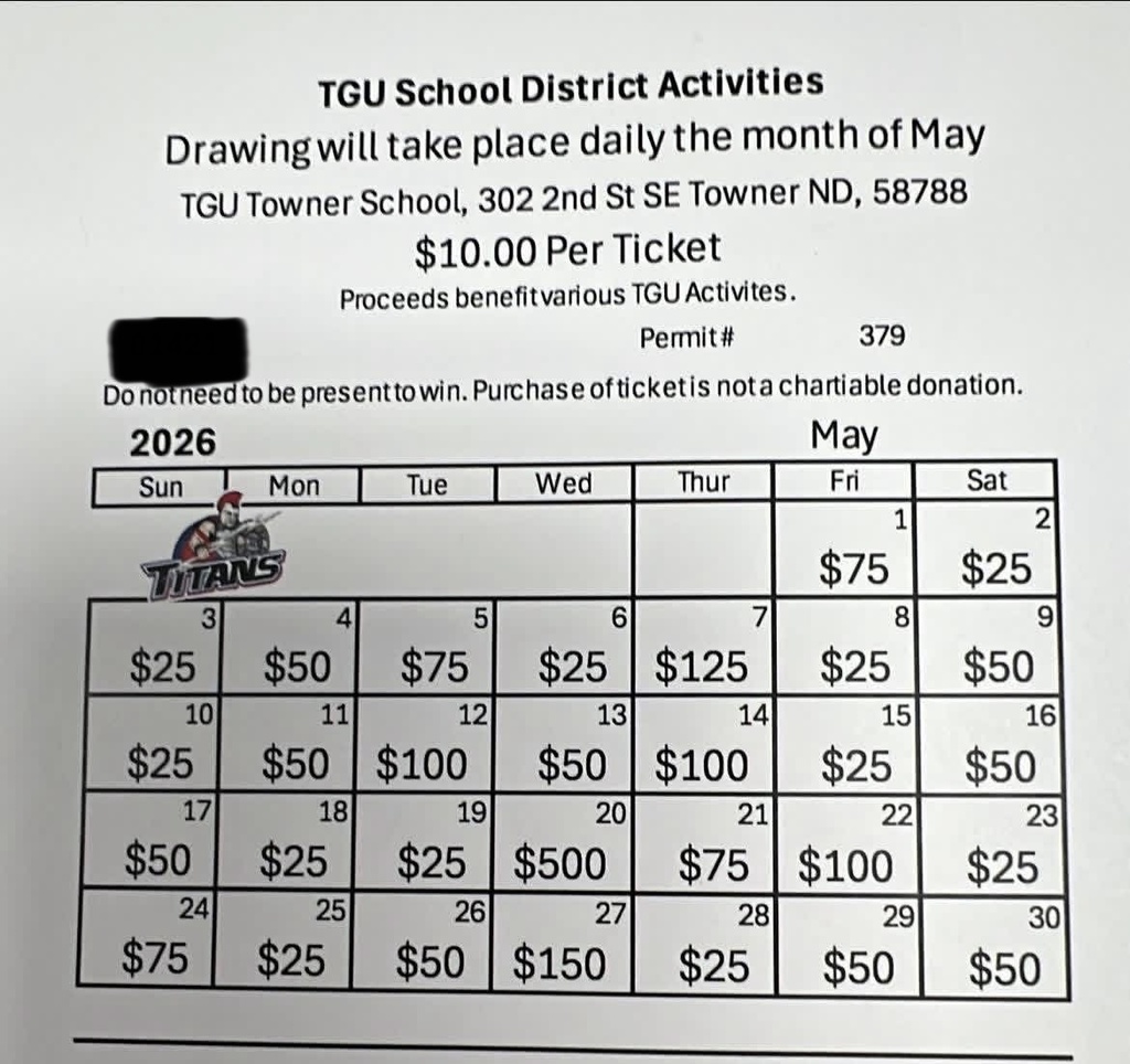 Prize description on raffle ticket.