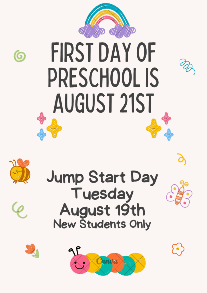 Preschool Dates Announcement