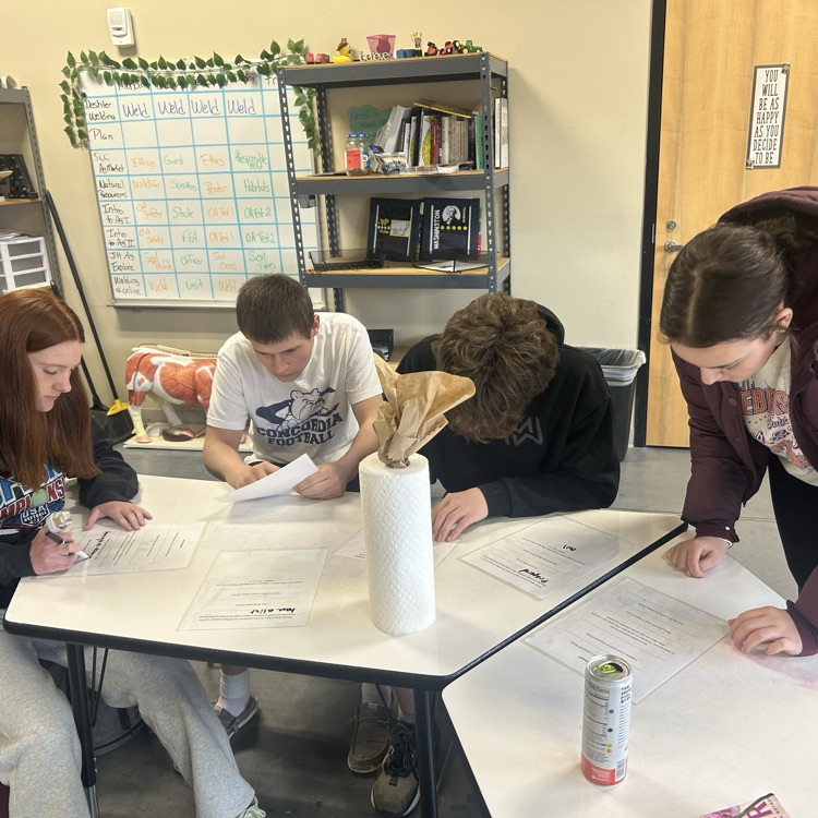 Two teams competing on the scavenger hunt