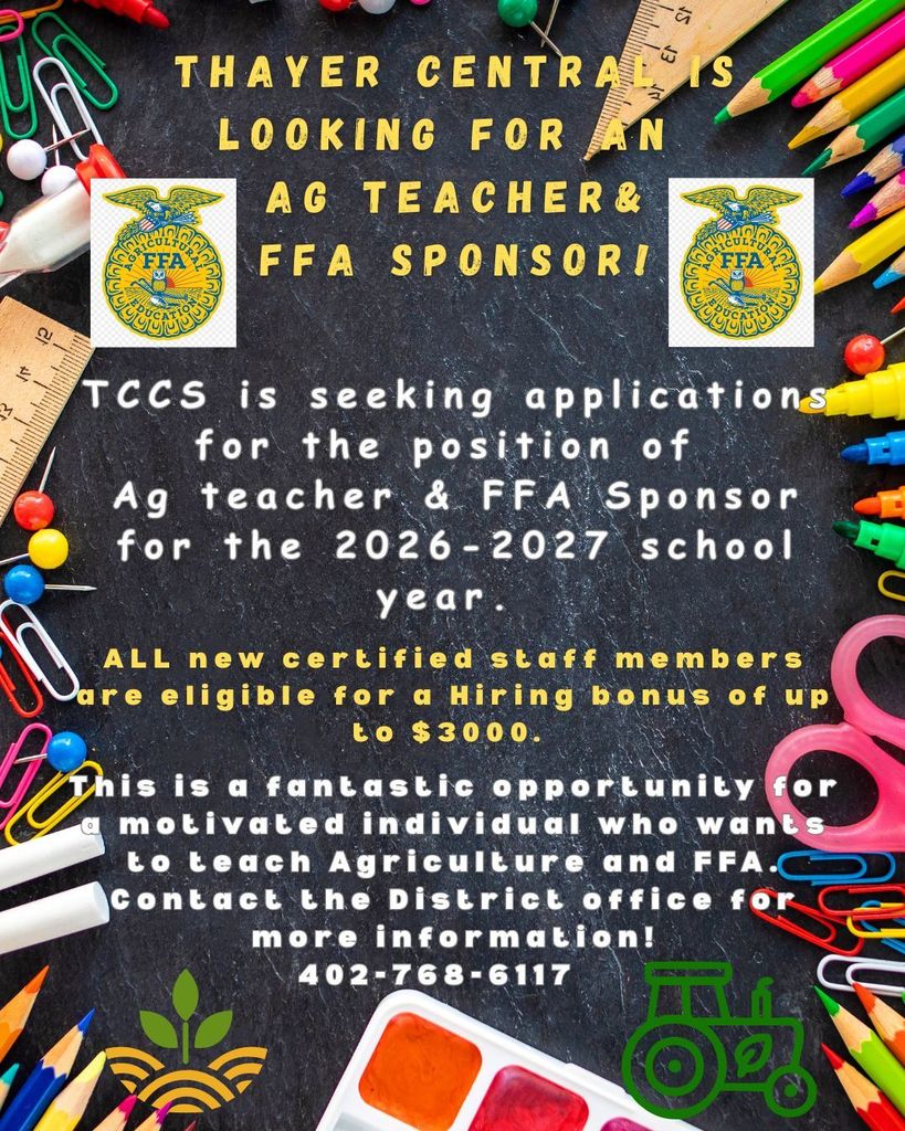 Ag TeacherFFA Sponsor Needed!
