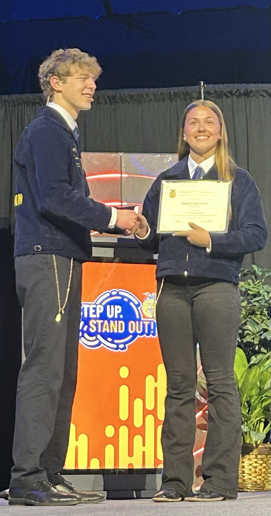 Braelyn earning the highest honor one ca achieve in the Nebraska FFA