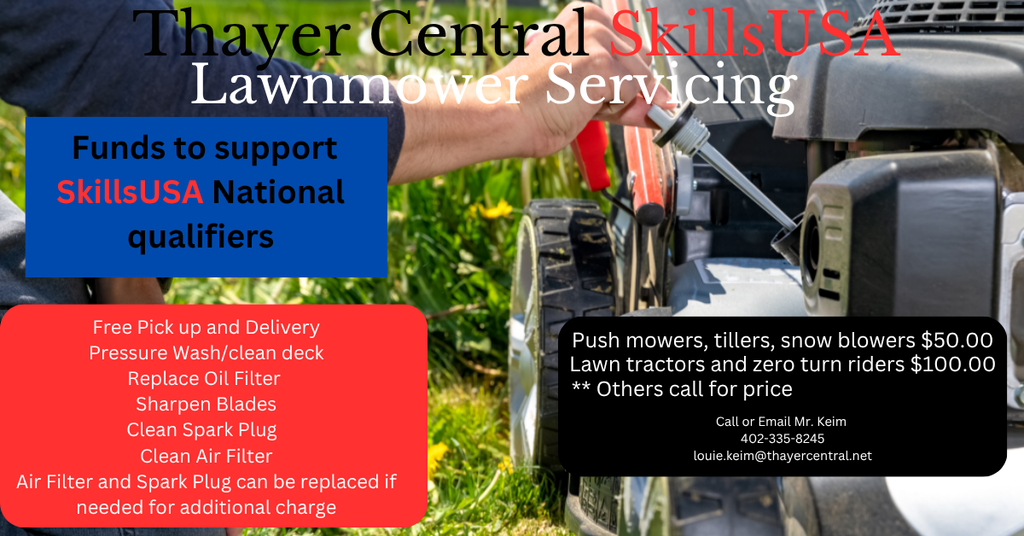 Contact Mr. Keim at the school, or at 402-335-8245