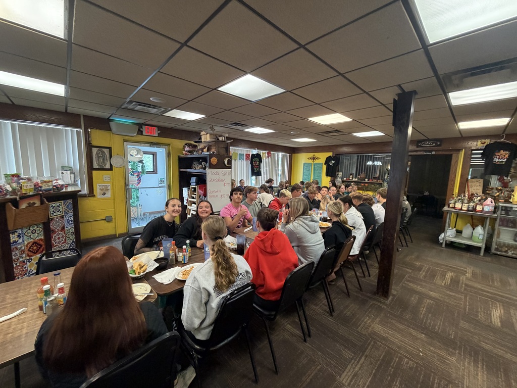 Students enjoying their meals.