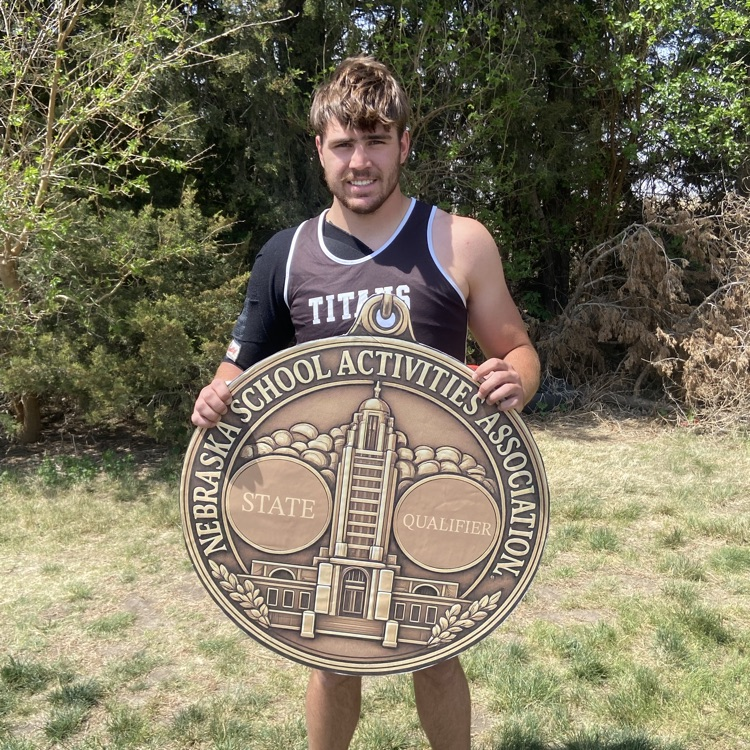 Cole V wins the shot put with 58-07 at the District Meet in Sandy Creek