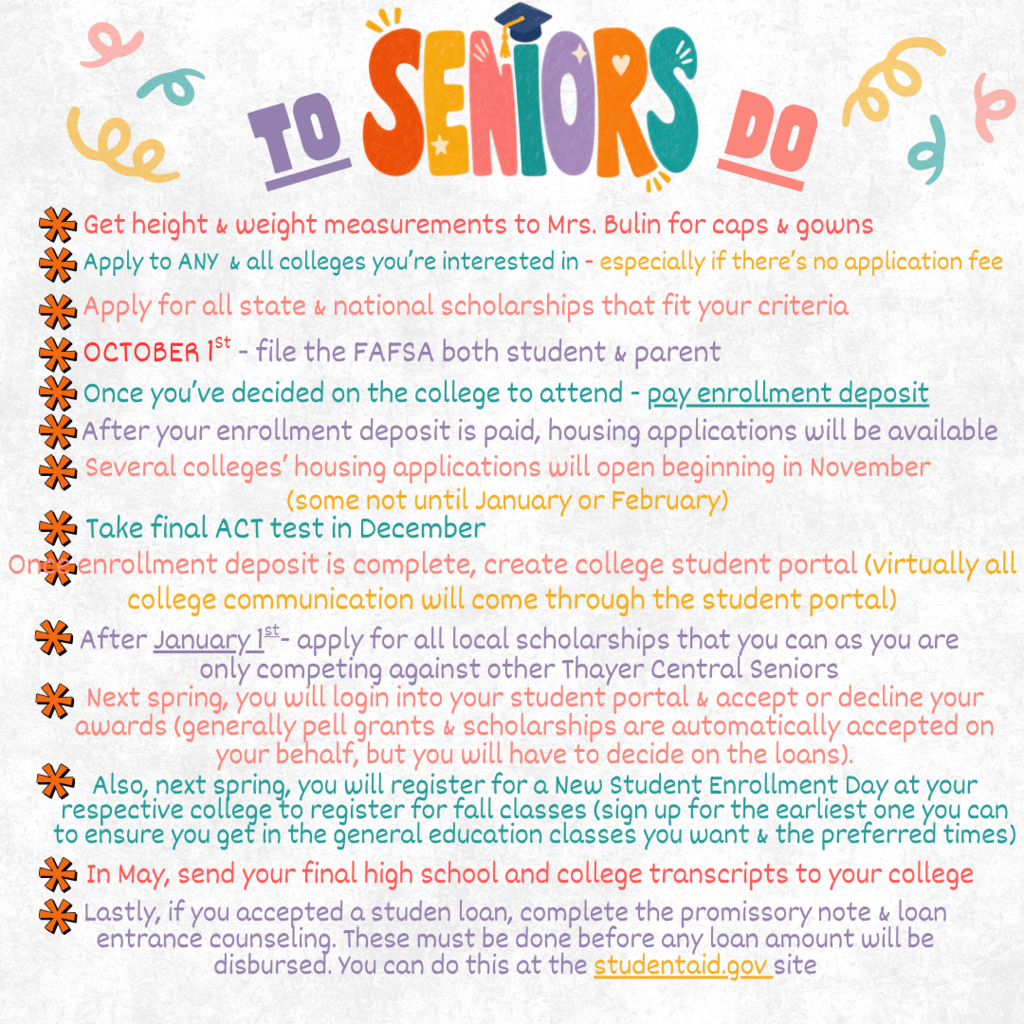 Senior to do