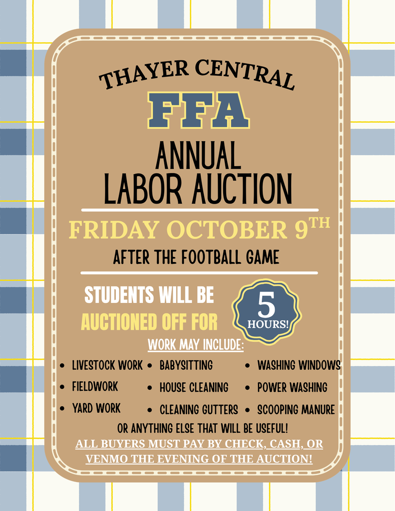 Thayer Central FFA Labor Auction