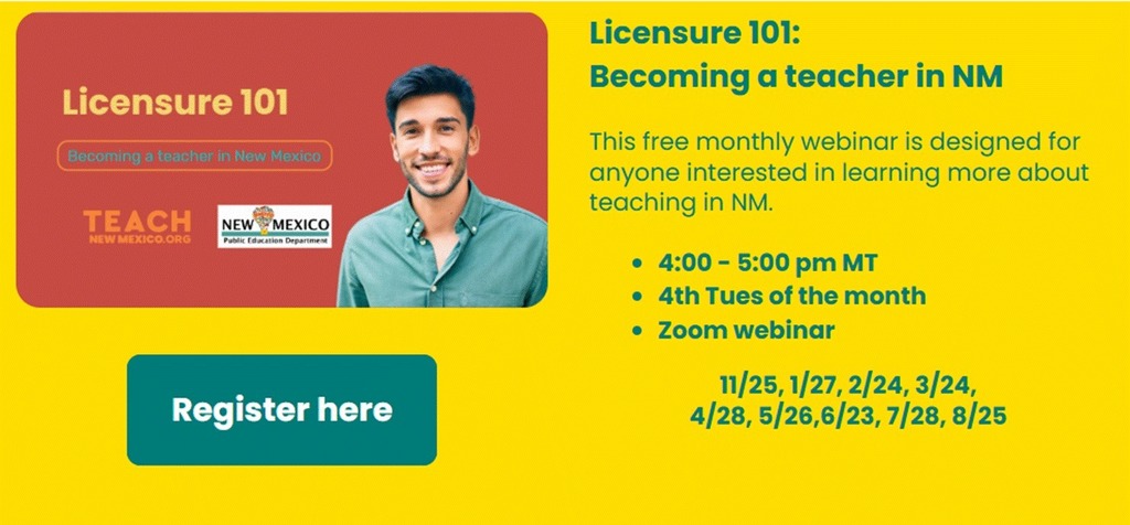 Licensure 101 - Becoming a Teacher in NM