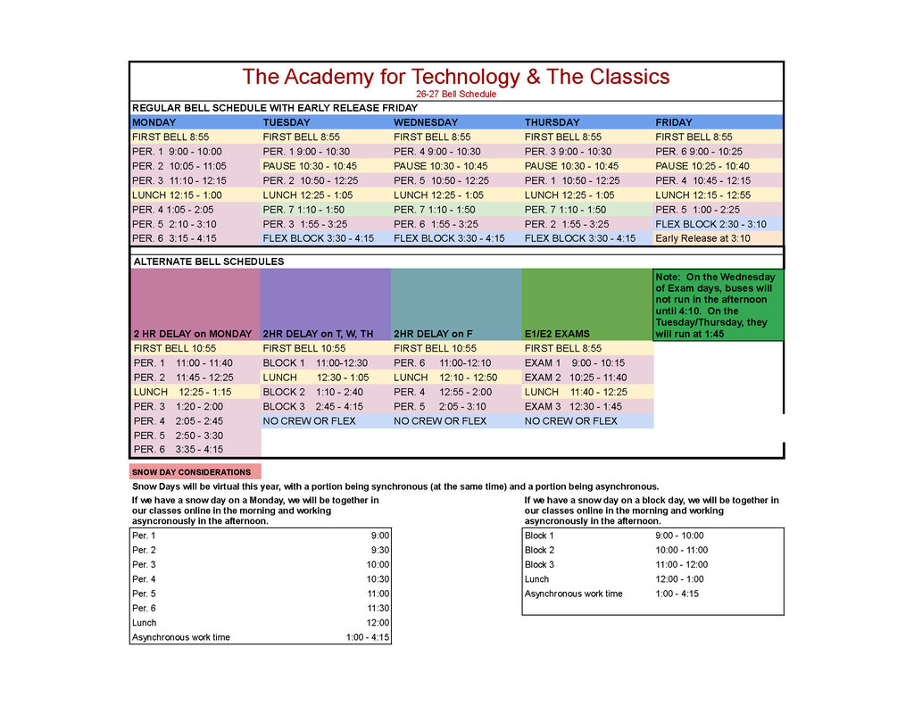 26-27 Bell Schedules
