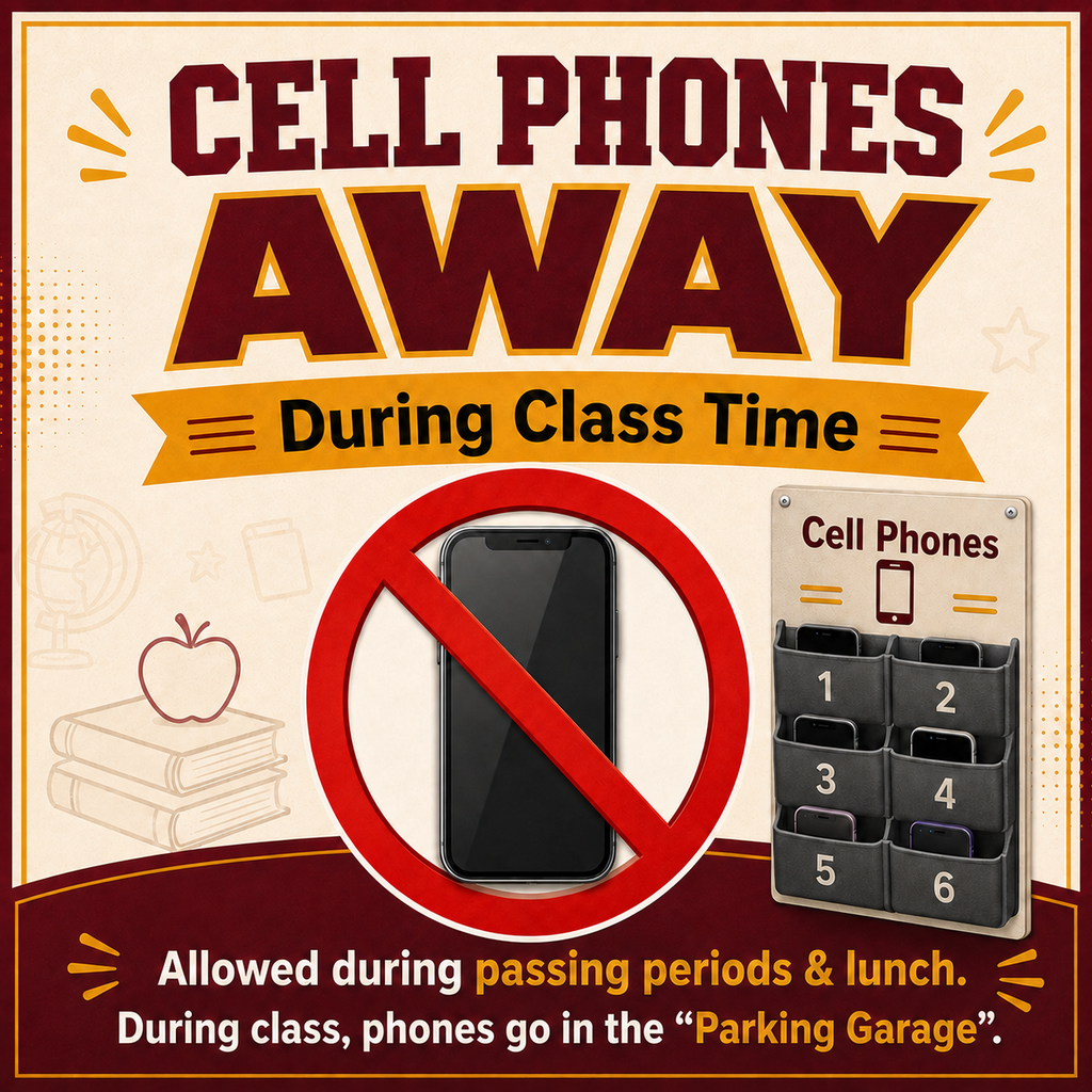 Cell phones get parked during instructional time