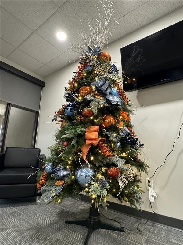 Blue and Orange Christmas Tree